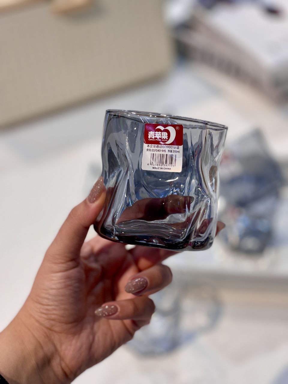 نیم لیوان دفرمه دودی محصول وارداتی Deli Glass
