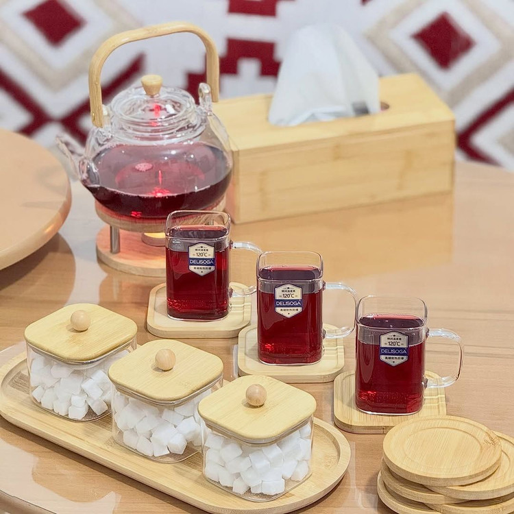 فنجان پیرکس مربعی محصول وارداتی deli glass