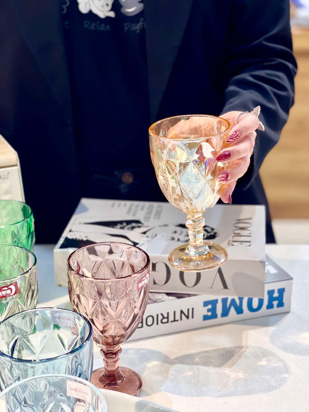 گیلاس و دسر خوری رنگی Diamond محصول وارداتی Deli Glass