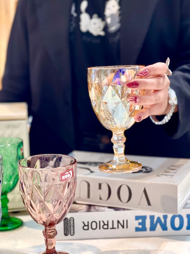 گیلاس و دسر خوری رنگی Diamond محصول وارداتی Deli Glass