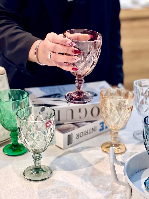 گیلاس و دسر خوری رنگی Diamond محصول وارداتی Deli Glass