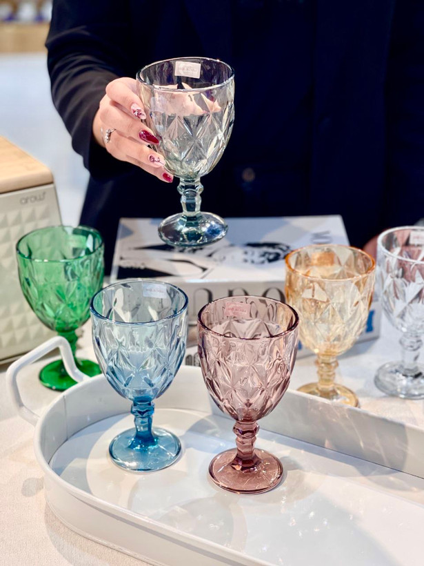 گیلاس و دسر خوری رنگی Diamond محصول وارداتی Deli Glass