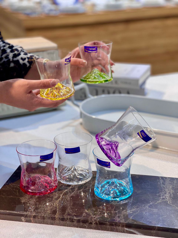 نیم لیوان کوه یخ رنگی محصول وارداتی Deli Glass