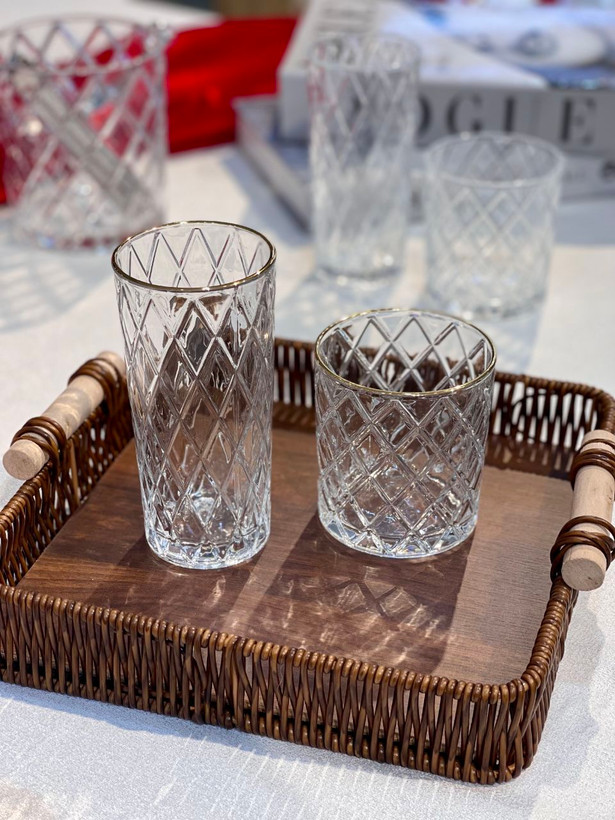 لیوان و نیم لیوان طلا کوب Prosperous محصول Deli Glass