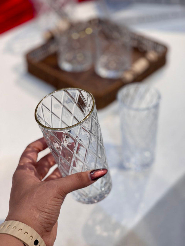 لیوان و نیم لیوان طلا کوب Prosperous محصول Deli Glass