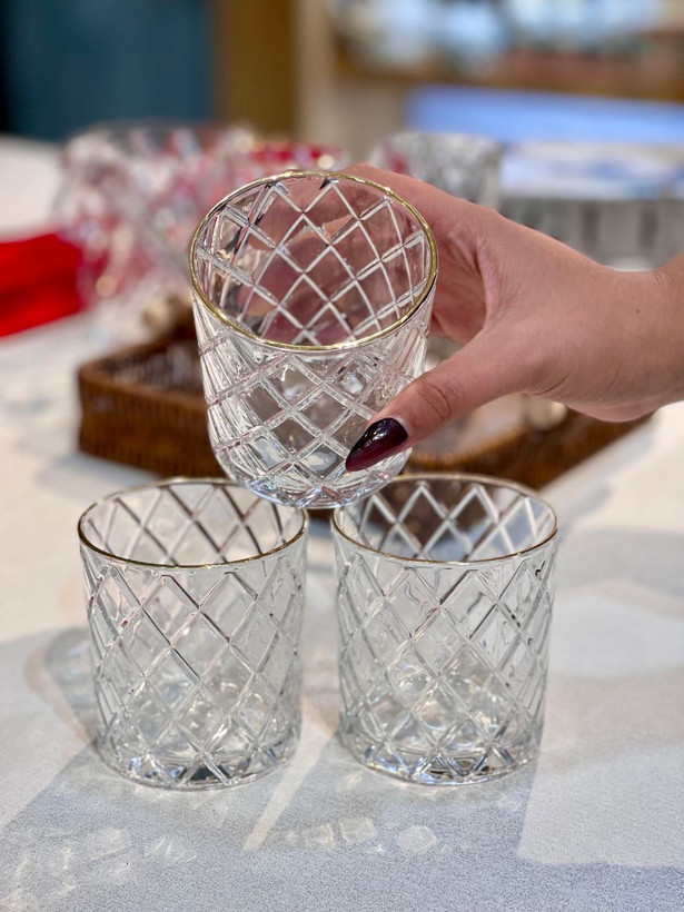 لیوان و نیم لیوان طلا کوب Prosperous محصول Deli Glass