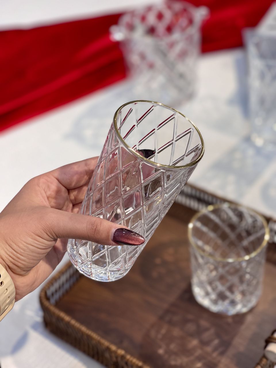لیوان و نیم لیوان طلا کوب Prosperous محصول Deli Glass
