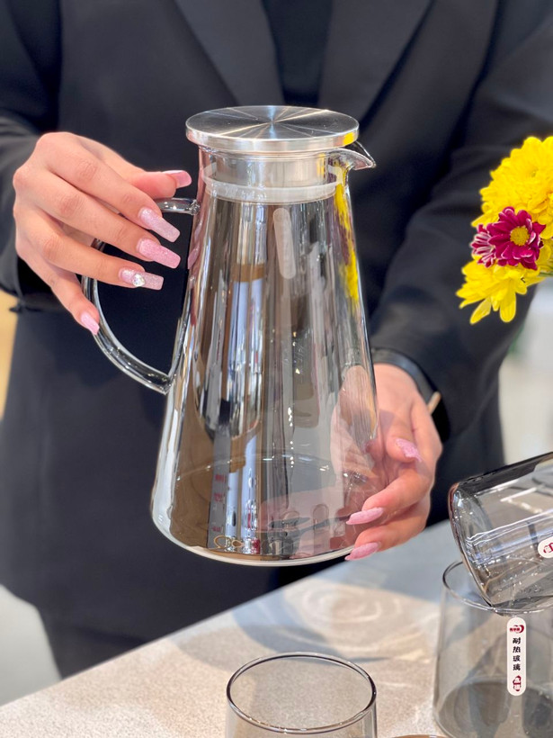 پارچ و لیوان هفت پارچه رنگ دودی Deli Glass