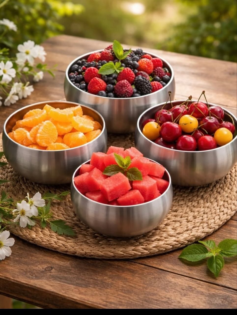 کاسه چهار سایز استیل دوجداره محصول وارداتی Unique
