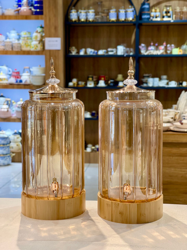 کلمن استوانه ای تراشدار شامپاینی محصول وارداتی Glass war