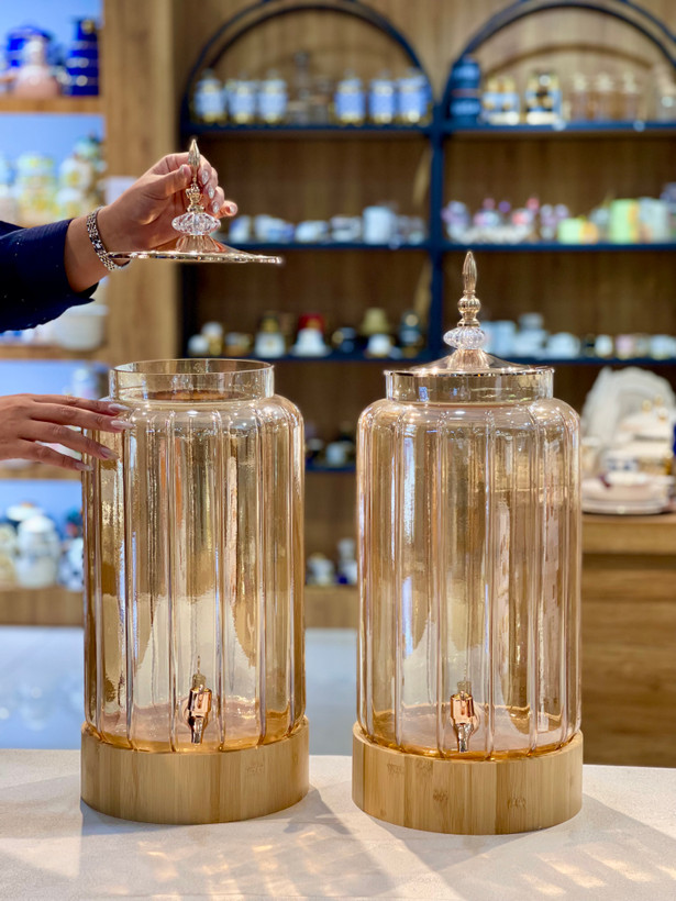کلمن استوانه ای تراشدار شامپاینی محصول وارداتی Glass war