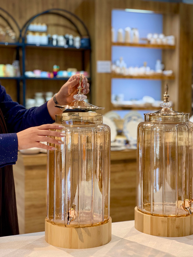 کلمن استوانه ای تراشدار شامپاینی محصول وارداتی Glass war