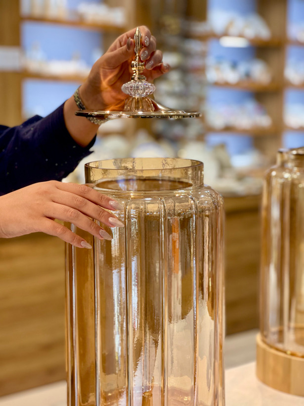 کلمن استوانه ای تراشدار شامپاینی محصول وارداتی Glass war