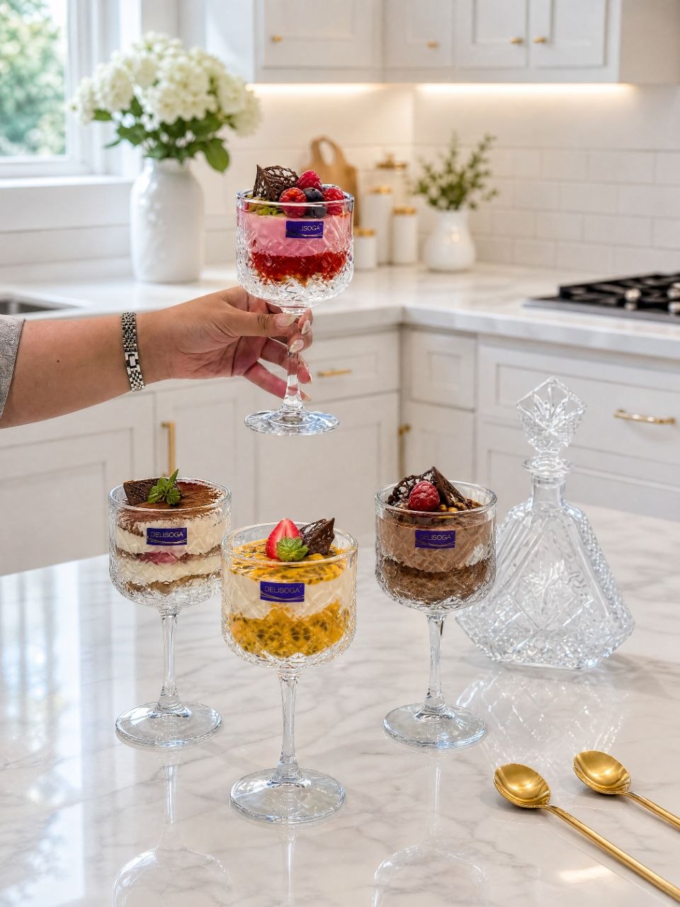 دسر و بستنی خوری دیواره بلند Reese محصول وارداتی Deli Glass