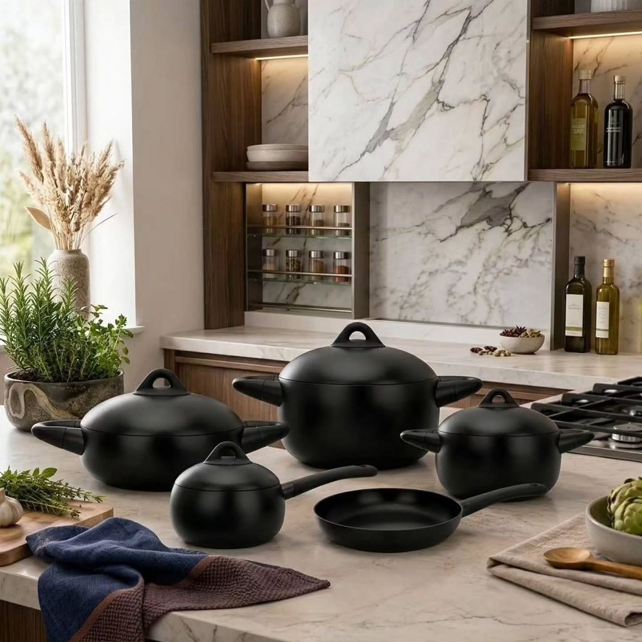 سرویس قابلمه تمام چدنی Black stone Dolçe محصول arow ترکیه