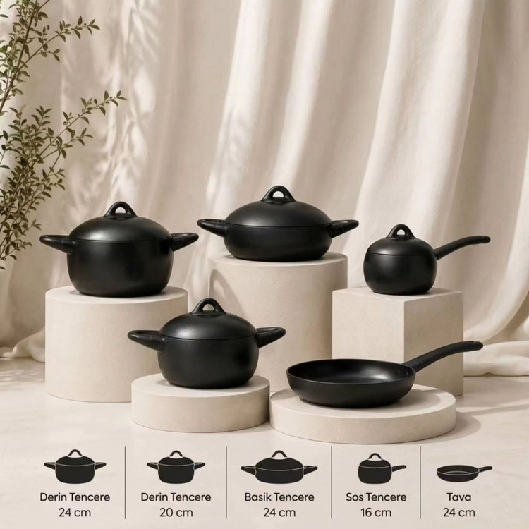 سرویس قابلمه تمام چدنی Black stone Dolçe محصول arow ترکیه