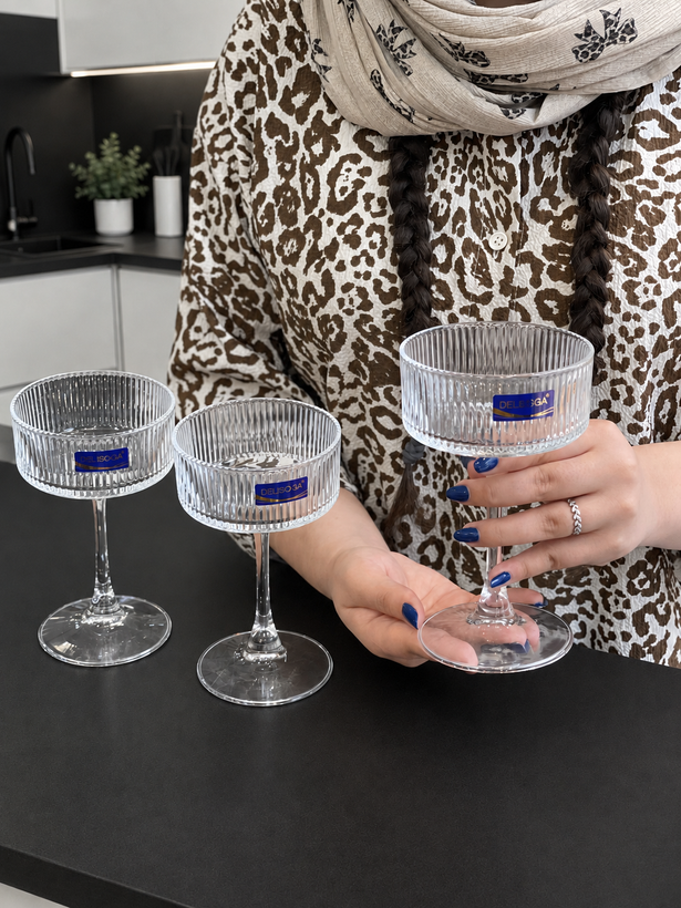 بستنی خوری و دسر خوری شیاردار محصول وارداتی Deli Glass