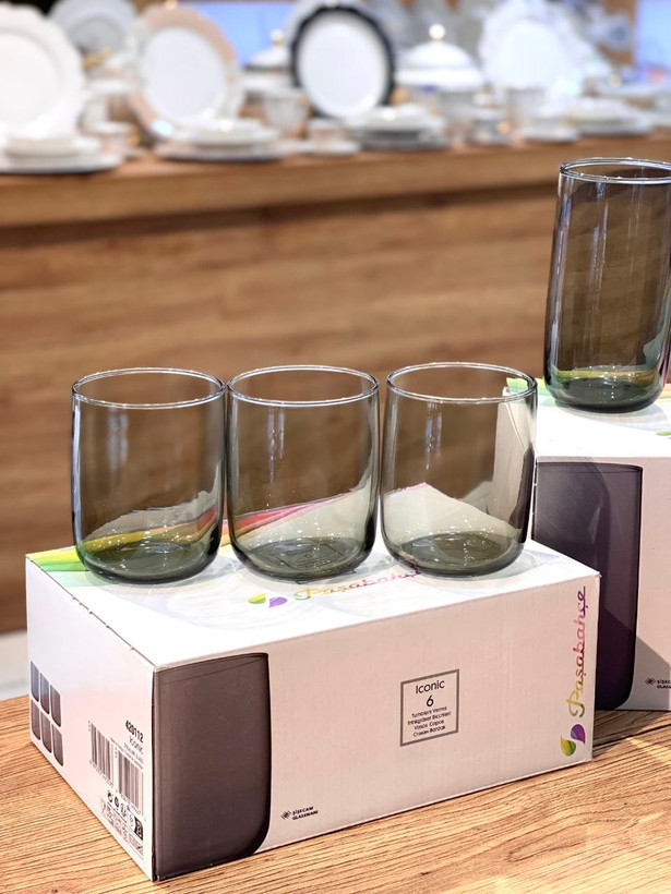 لیوان و نیم لیوان دودی iconic محصول Paşabahçe ترکیه