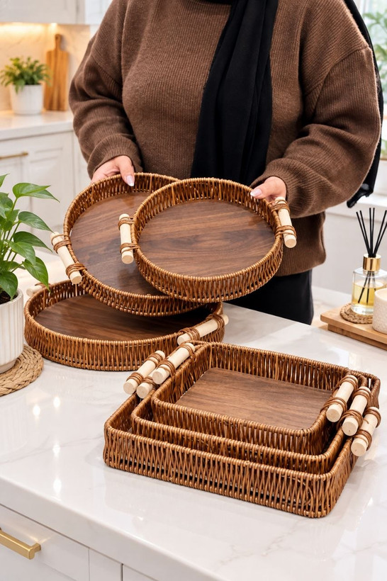 سینی سه سایز حصیری محصول ترکیه