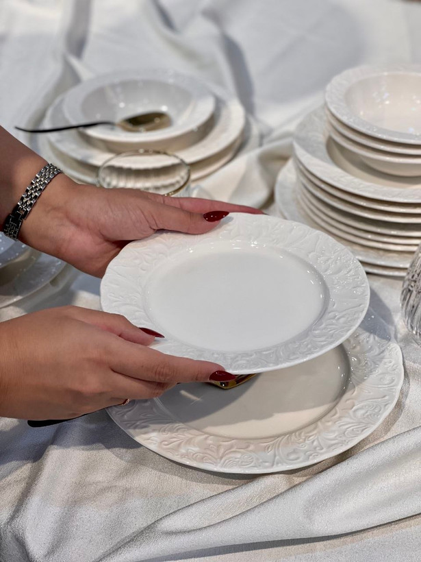 سرویس غذا خوری شش نفره گل برجسته Bahar محصول ترکیه
