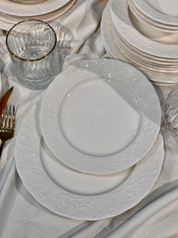 سرویس غذا خوری شش نفره گل برجسته Bahar محصول ترکیه